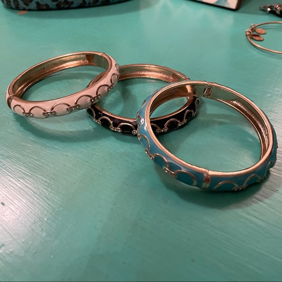 Set of 3 Spring Clasp Bangle Bracelets - Picture 3 of 3